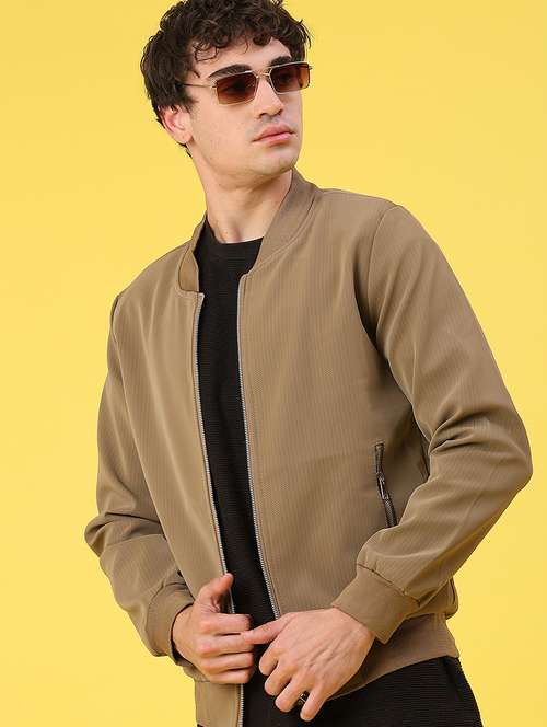 men solid long sleeve bomber jacket - 22185310 - Very Small Image - 1