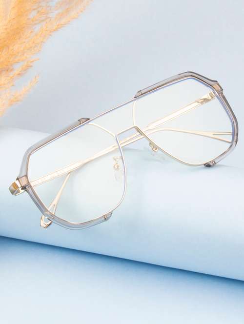 Ted Smith Unisex Aviator Sunglasses I 100% Uv Protection I Clear Colour Lens - 22217873 - Very Small Image - 1