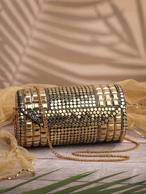 embellished clutch with gold chain  - 22220168 - Very Small Image - 1