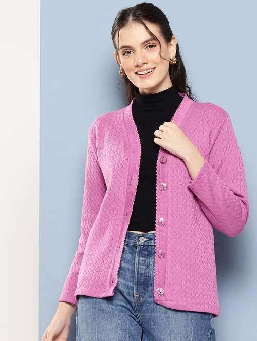 women self designed long sleeve cardigan - 22224762 - Very Small Image - 1