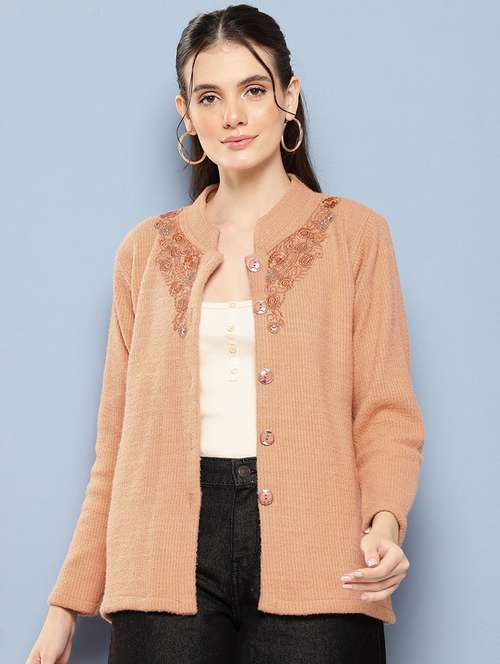 women self designed long sleeve cardigan - 22224779 - Very Small Image - 1