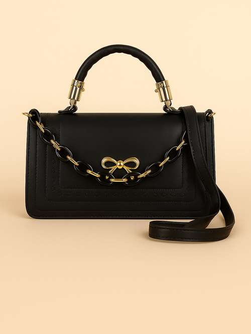 women solid structured pu sling bag - 22225261 - Very Small Image - 1