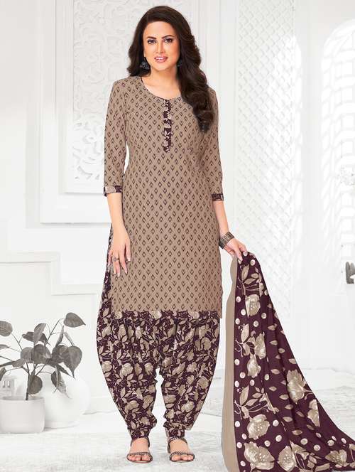 women printed unstitched salwar suit set - 22226384 - Very Small Image - 1