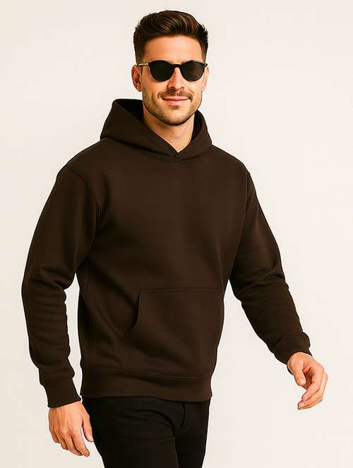 brown fleece plain sweatshirt - 22227193 - Very Small Image - 1