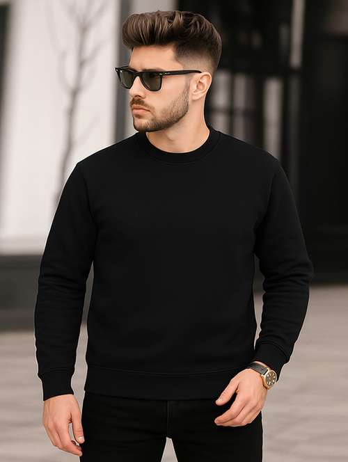 men solid long sleeve regular fit sweatshirt - 22227248 - Very Small Image - 1
