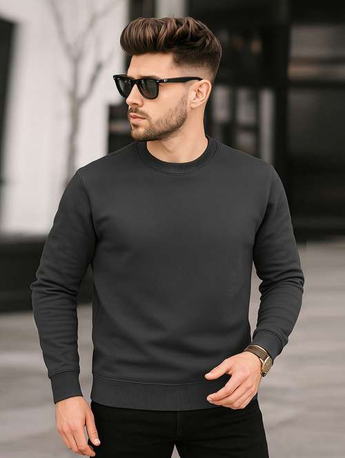 men solid long sleeve regular fit sweatshirt - 22227249 - Very Small Image - 1