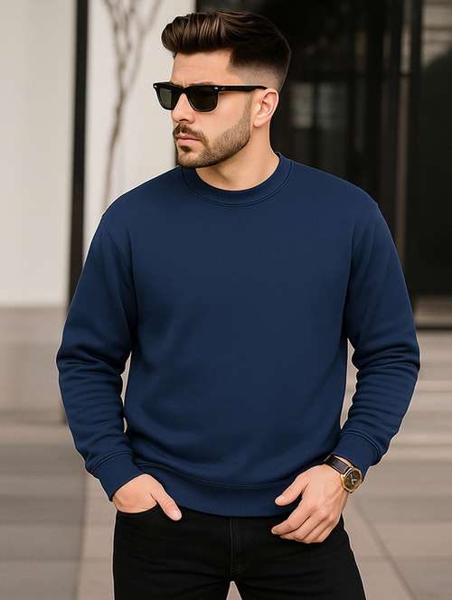 men solid long sleeve regular fit sweatshirt - 22227250 - Very Small Image - 1