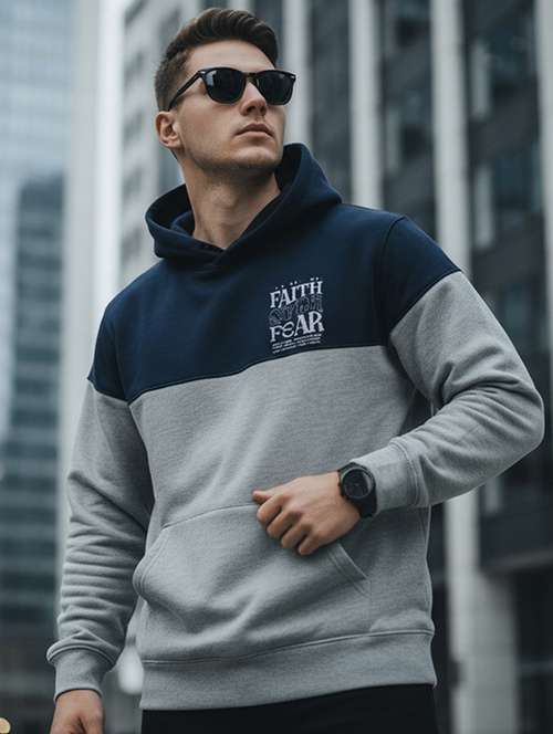 men color block long sleeve regular fit sweatshirt - 22227320 - Very Small Image - 1