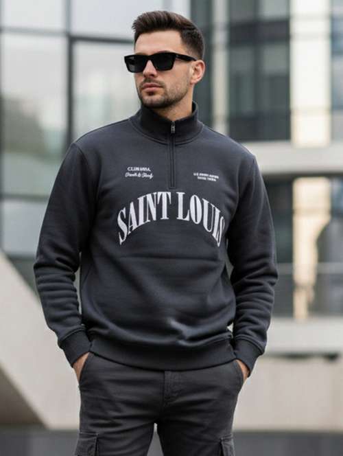 men front print long sleeve regular fit sweatshirt - 22227327 - Very Small Image - 1