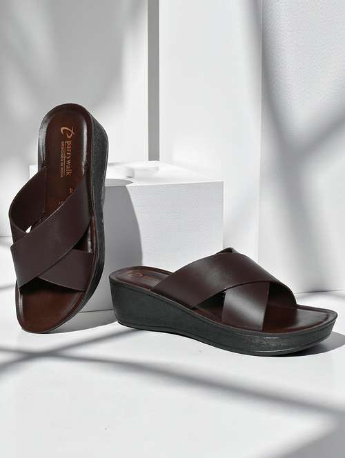 women brown slip on wedge - 22292296 - Very Small Image - 1