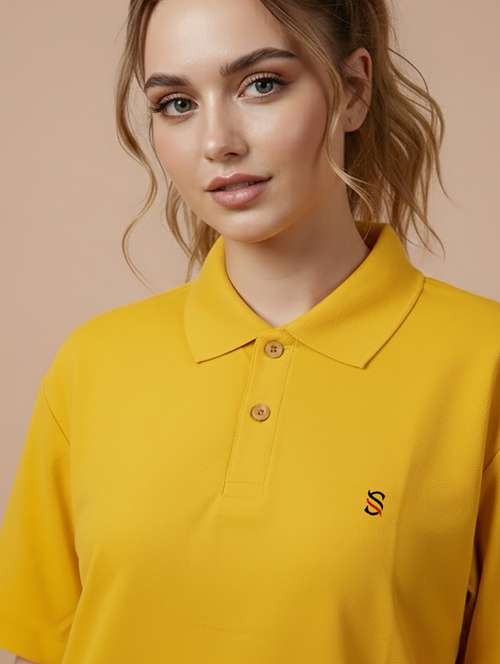 women solid short sleeve polo t-shirt - 22300904 - Very Small Image - 1