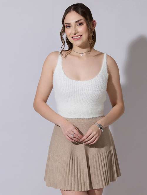 women solid sleeveless crop top - 22321915 - Very Small Image - 1