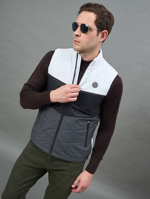 men color block sleeveless puffer jacket - 22336167 - Very Small Image - 1