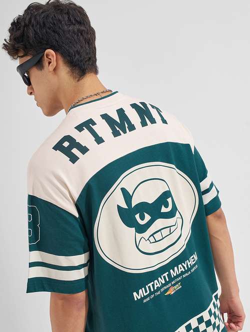men green cotton graphic print t-shirt - 22469311 - Very Small Image - 1