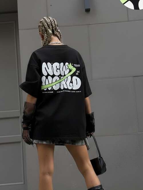 coffee brown cotton oversized tshirt - 22512538 - Very Small Image - 1