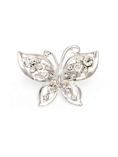 silver plated butterfly shaped brooch - 9989209 - Very Small Image - 1